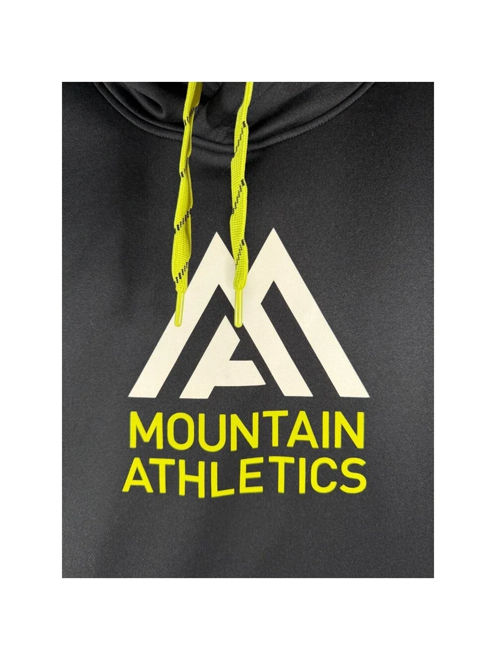 The North Face Mountain Athletics Hoodie Men XL Black Yellow Pullover Sweatshirt